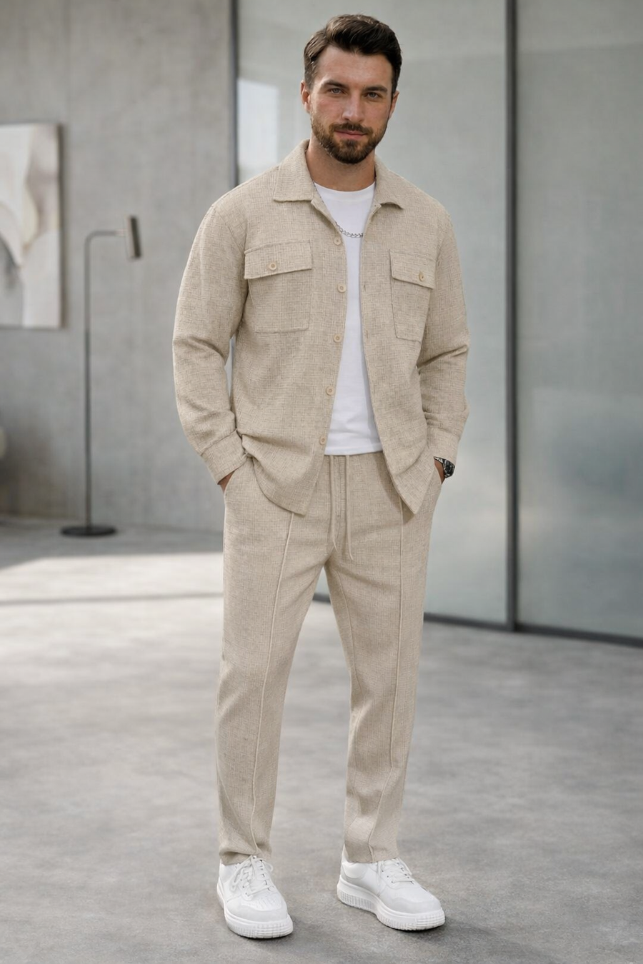 Completo Uomo Casual Elegante 2 Pezzi – Giacca + Pantaloni