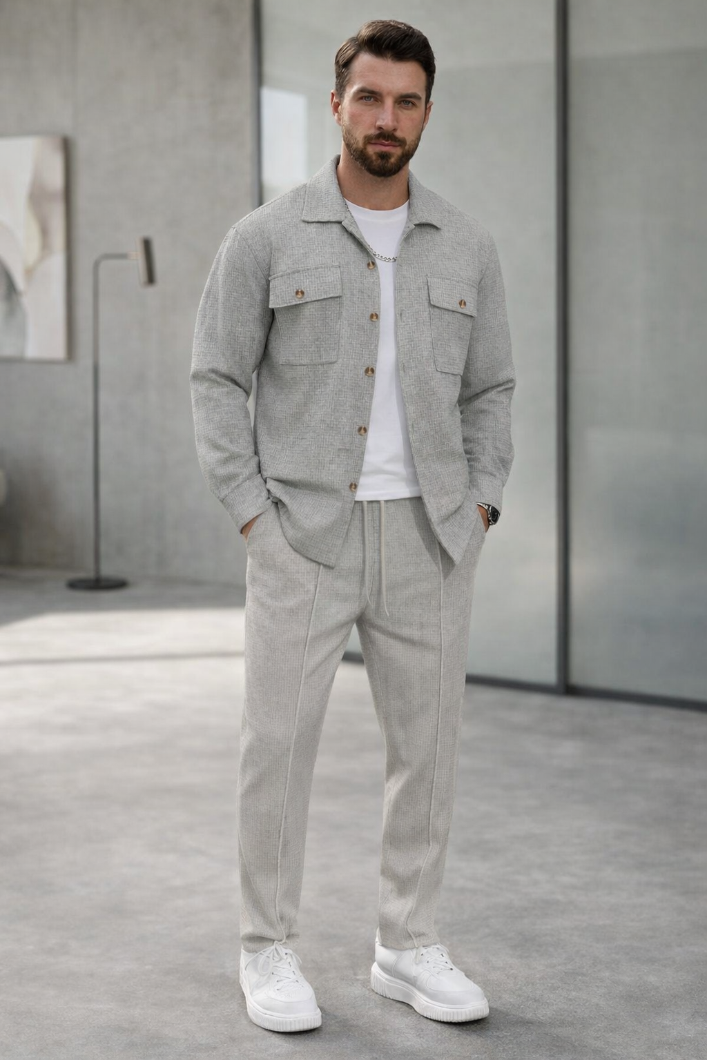 Completo Uomo Casual Elegante 2 Pezzi – Giacca + Pantaloni